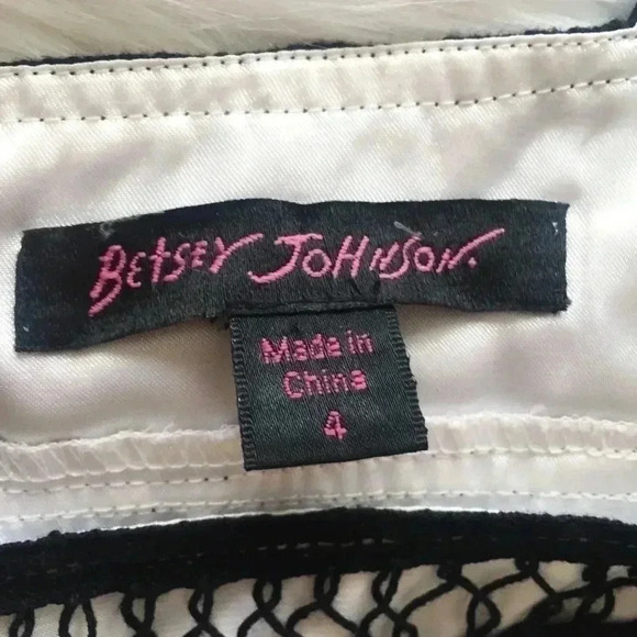 Betsey Johnson Black Crochet Shirt Sleeve Dress - Picture 7 of 8